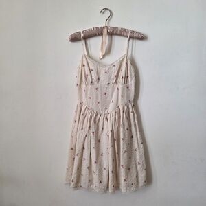Love Fire Cream Pink Sundress Spaghetti Strap Sleeveless